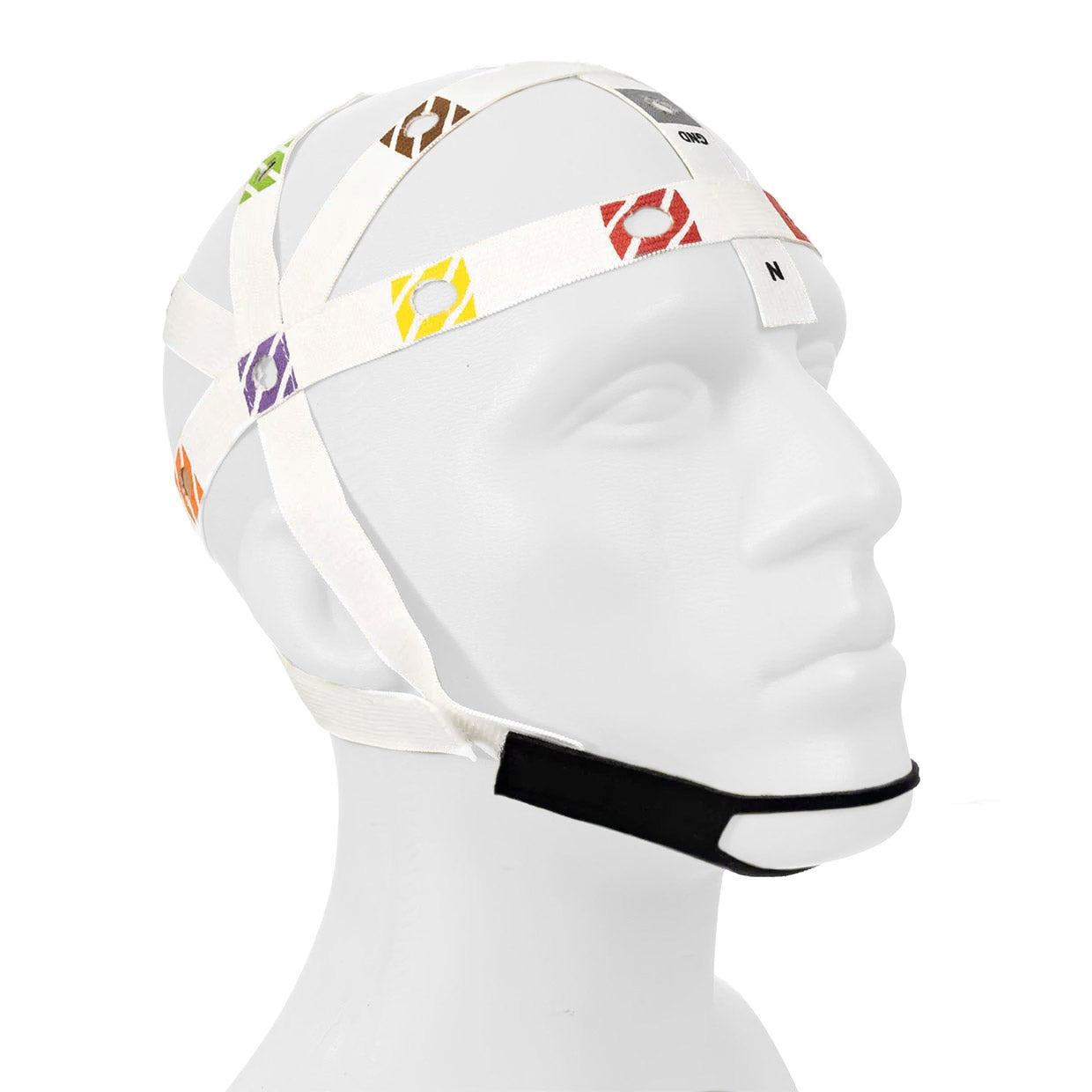BraiNet 10/20 Electrode Placement Cap - Cap on mannequin head | Caputron