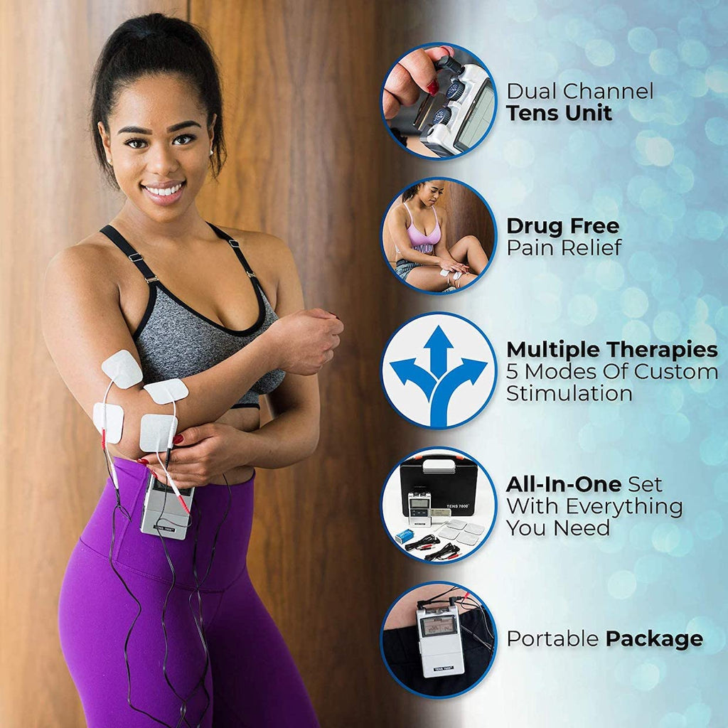 Portable Digital TENS Unit with Starter Kit and Case - TENS 7000 | Caputron